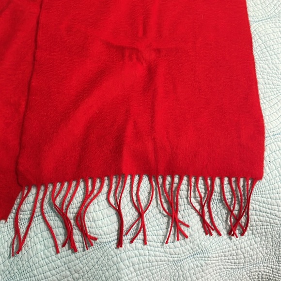 cashmere / wool red scarf - Picture 2 of 8